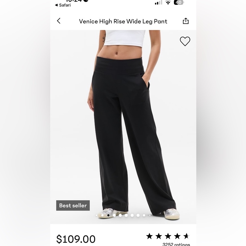 Athleta Venice high rise Wide-Leg Pants size M